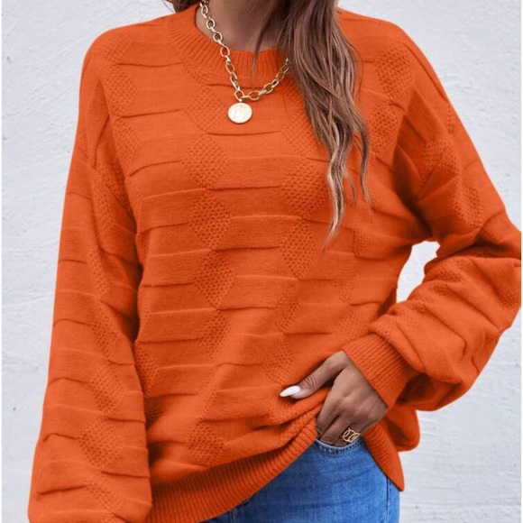 New orange long sleeve soft sweater - Picture 5 of 7